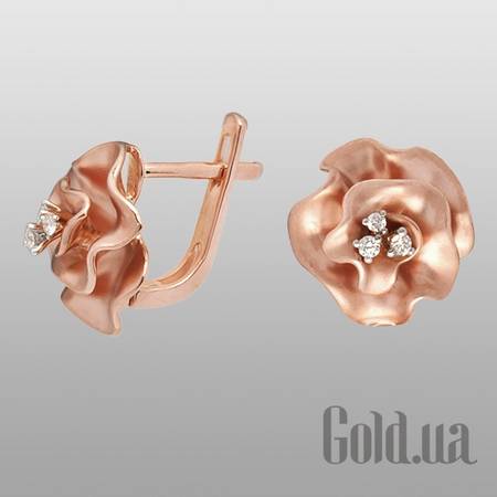 Серьги Золотые серьги с бриллиантами