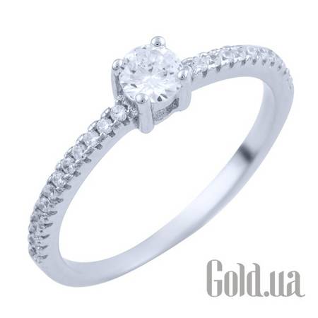 Кольцо Серебряное кольцо с куб. циркониями, 18