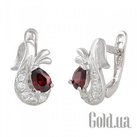 Серьги Серебряные серьги с куб. циркониями