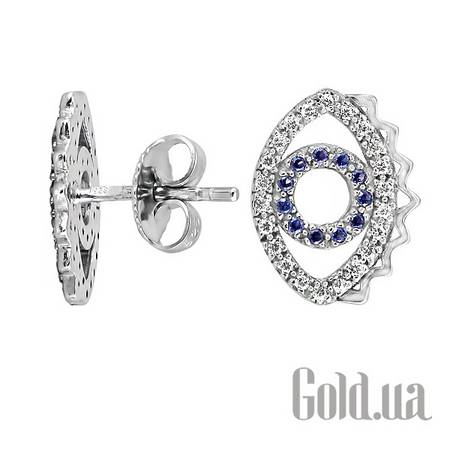 Серьги-гвоздики Серебряные серьги с куб.циркониями