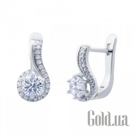 Серьги Серебряные серьги с куб. циркониями