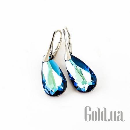 Серьги Серебряные серьги с кристаллами Swarovski