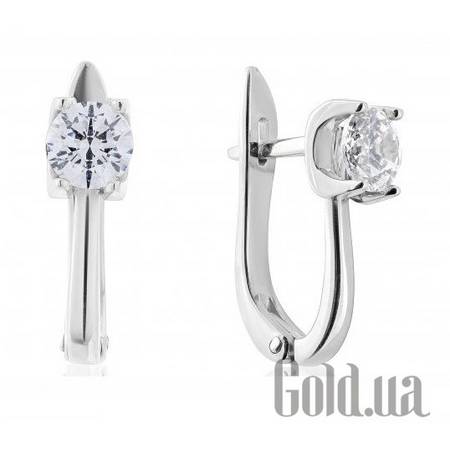 Серьги Золотые серьги с циркониями Swarovski Zirconia