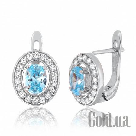 Серьги Серебряные серьги с  куб. циркониями