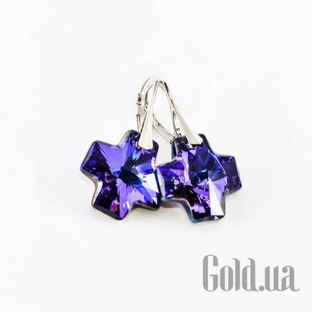 Серьги Серебряные серьги с кристаллами Swarovski