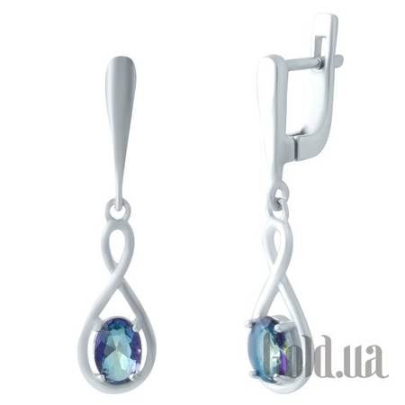 Серьги с подвесками Серебряные серьги с топазами