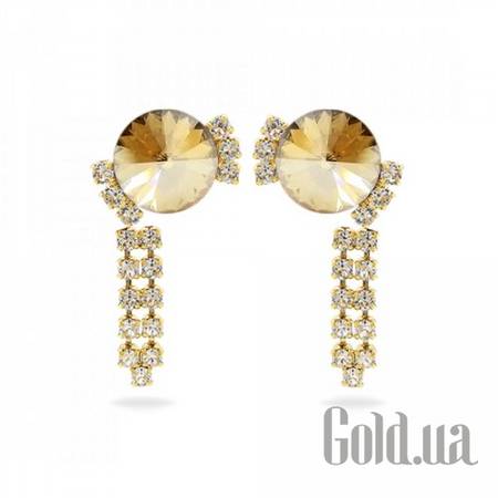 Серьги с подвесками Серьги с кристаллами Swarovski в позолоте