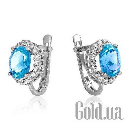 Серьги Золотые серьги с топазами и куб. циркониями