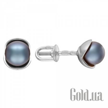 Серьги-гвоздики Золотые серьги с культив. жемчугом