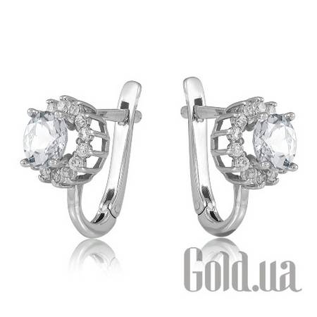 Серьги Золотые серьги с кристаллами 
