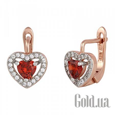 Серьги Серебряные серьги с куб. циркониями в позолоте