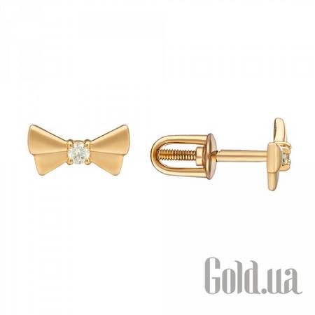 Серьги-гвоздики Золотые серьги с куб. циркониями