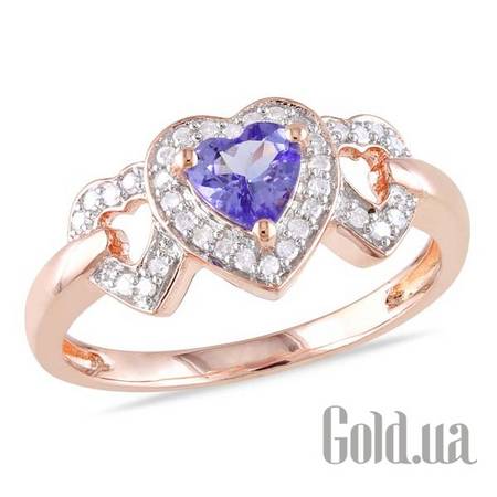 Кольцо Серебряное кольцо с бриллиантами и танзанитом, 17.5