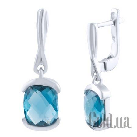 Серьги с подвесками Серебряные серьги с топазами