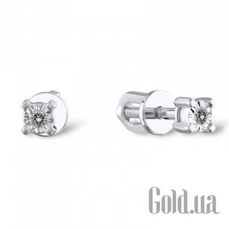 Серьги-гвоздики Золотые серьги с бриллиантами
