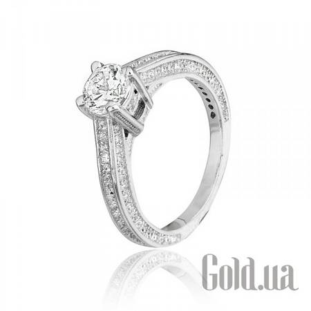 Кольцо Серебряное кольцо с куб. циркониями, 19