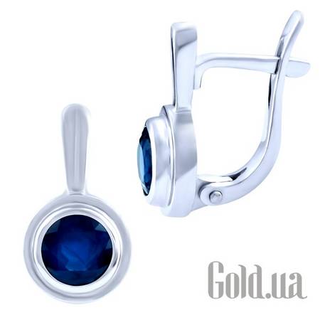 Серьги Золотые серьги с сапфирами