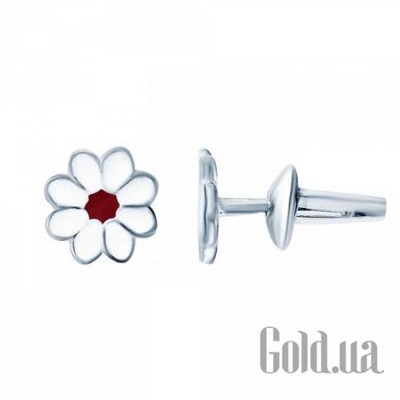 Серьги-гвоздики Серебряные серьги с эмалью