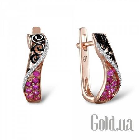 Серьги Золотые серьги с бриллиантами и сапфирами