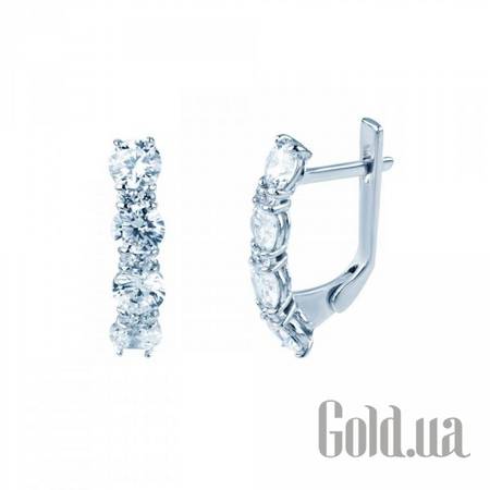 Серьги Серебряные серьги с куб. циркониями