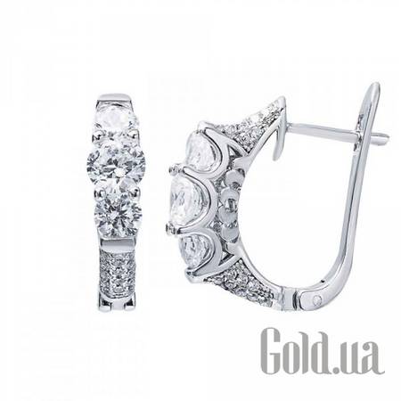 Серьги Серебряные серьги с куб. циркониями