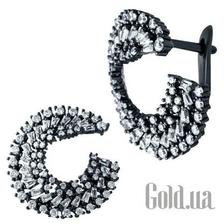 Серьги Серебряные серьги с куб. циркониями