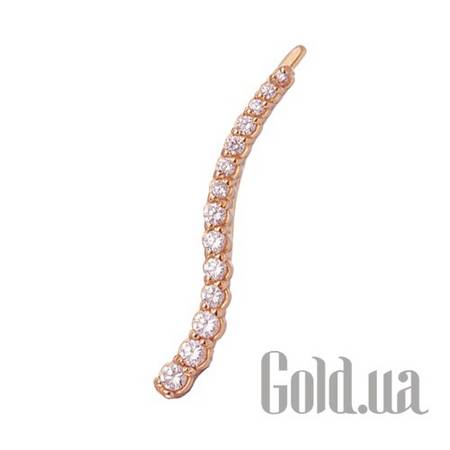 Серьги Золотая одиночная серьга с куб. циркониями