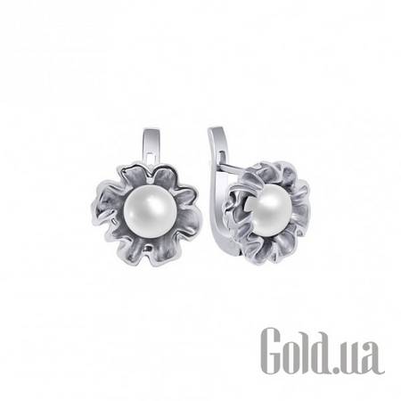 Серьги Серебряные серьги с жемчугом