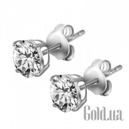 Серьги-гвоздики Серебряные серьги с куб. циркониями