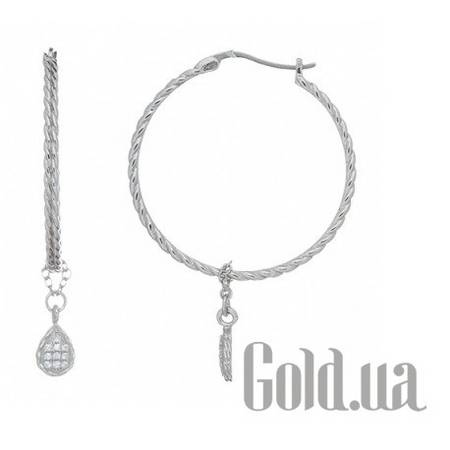 Серьги с подвесками Серебряные серьги с куб. циркониями