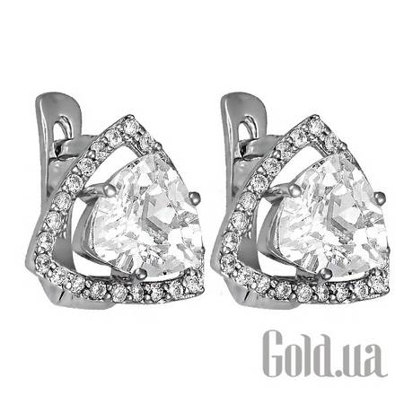 Серьги Серебряные серьги с куб. циркониями