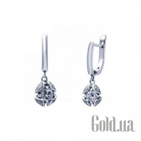 Серьги с подвесками Серебряные серьги с куб. циркониями