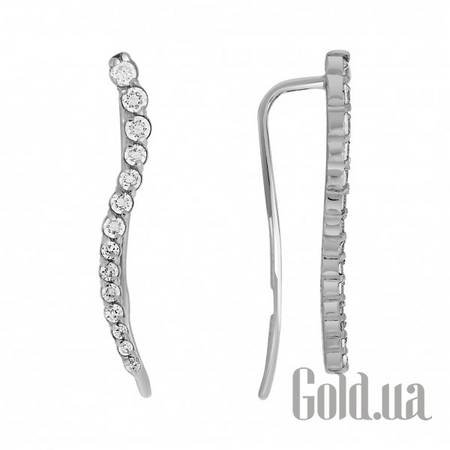 Серьги Золотая серьга с куб. циркониями