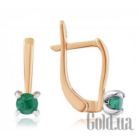 Серьги Золотые серьги с изумрудами