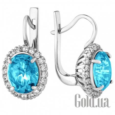 Серьги Серебряные серьги с куб. циркониями