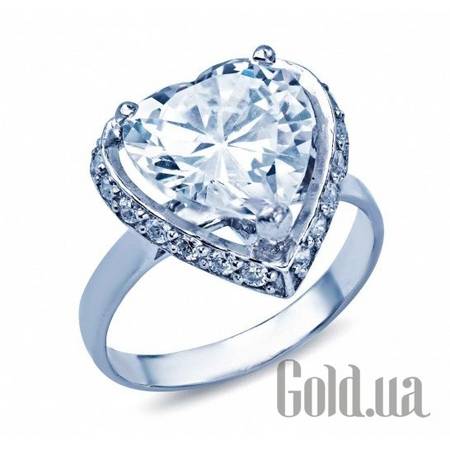 Кольцо Серебряное кольцо с куб. циркониями, 18