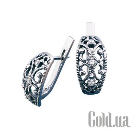 Серьги Серебряные серьги с куб. циркониями