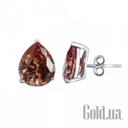 Серьги-гвоздики Серебряные серьги с куб. циркониями