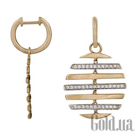 Серьги с подвесками Золотые серьги с бриллиантами
