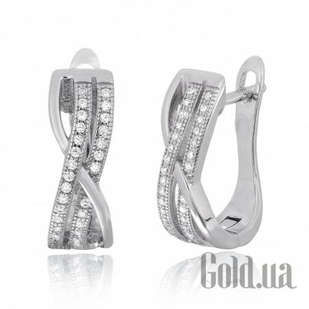 Серьги Silvex925 Серебряные серьги с  куб. циркониями