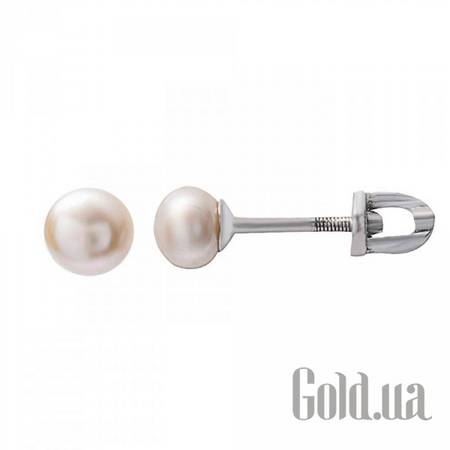 Серьги-гвоздики Серебряные серьги с культив. жемчугом