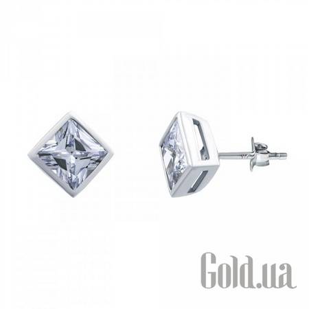 Серьги-гвоздики Серебряные серьги с куб. циркониями