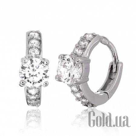 Серьги Серебряные серьги с  куб. циркониями