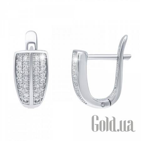 Серьги Серебряные серьги с куб. циркониями