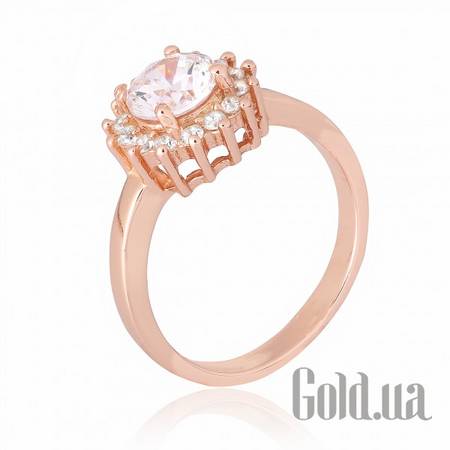 Кольцо Silvex925 Серебряное кольцо с куб. циркониями в позолоте, 19.5