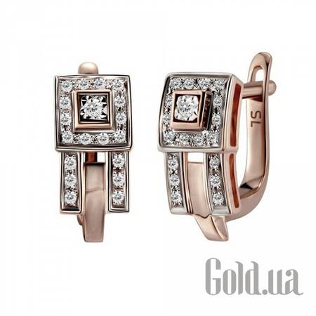 Серьги Золотые серьги с бриллиантами