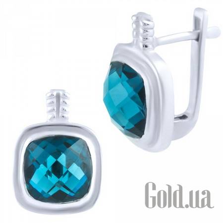 Серьги Серебряные серьги с топазами