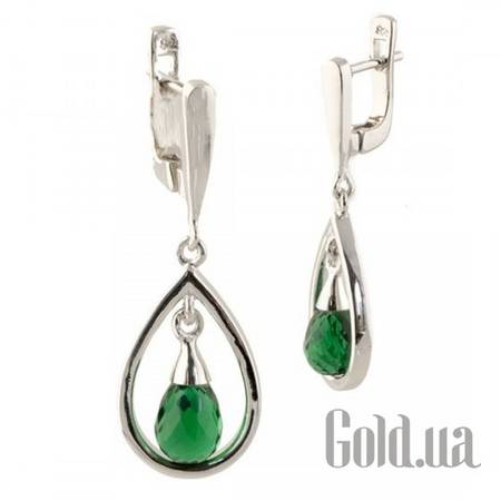 Серьги с подвесками Серебряные серьги с куб. циркониями