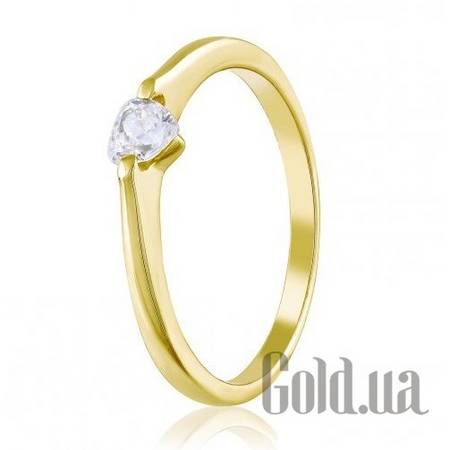 Кольцо Золотое кольцо с цирконием Swarovski Zirconia, 17.5