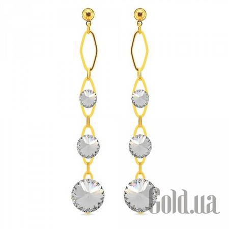 Серьги с подвесками Серьги с кристаллами Swarovski в позолоте